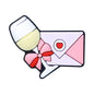 Silicone Focal Beads Mother's Day Heart Holding Child Envelope with Wine Glass 20pcs 7