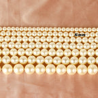 Pearl Glass Beads Round 5-12mm Yellow Imitation 10pcs 6