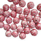 Printed Bubblegum Beads 20mm Pink Cow Pattern Chunky 10pcs 4