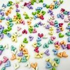 Painted V-Shaped Heart Acrylic Beads 6.7x8mm Glossy Mixed Colors 10pcs 6
