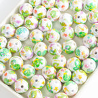 Plating Turtle Pattern Acrylic Beads 16mm Green 10pcs 4