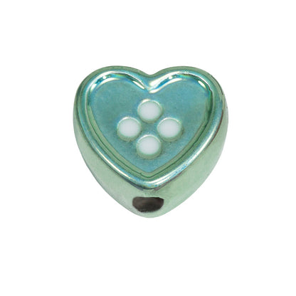 Plating Star and Heart Button Acrylic Beads 11mm Assorted Colors 50pcs 11