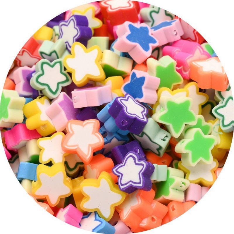 Flat Clay Beads 10mm Color Fruit Cartoon Mixed Design 1000pcs 38
