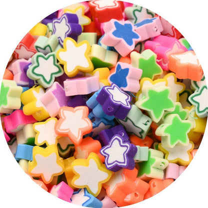 Flat Clay Beads 10mm Color Fruit Cartoon Mixed Design 1000pcs 38