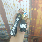 Soft Rubber Halloween Clown Keychain with Orange Hair and Yellow Eyes 2