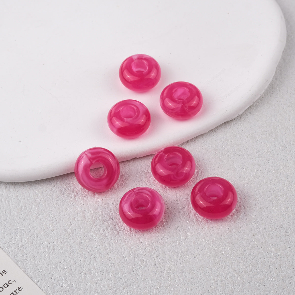 Acrylic Round Spacer Beads 14mm Antique Blooming Ink 50pcs 9