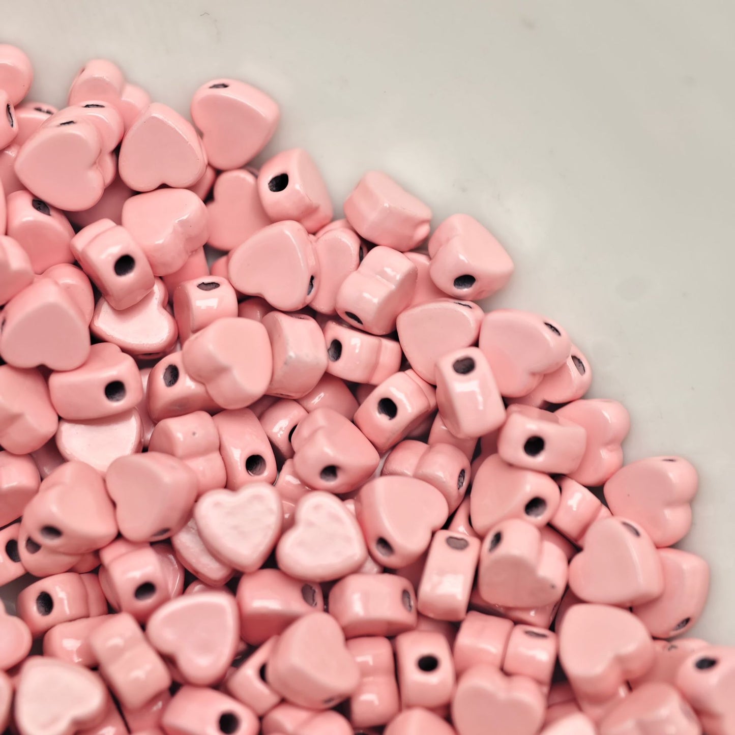Heart Metal Beads 5mm Baking Painted Colorful Flat 50pcs 10