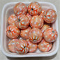 Plating Round Acrylic Beads 16mm UV Woven Plaid Pattern 100pcs 4