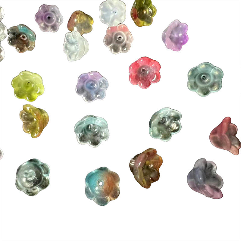 Czech Glass Beads Flower 10mm Translucent Pastel Orchid 10pcs 5