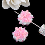Bouquet Clay Beads 25mm Pearl Wrapped Floral Design 2pcs 6