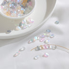 Transparent Czech Glass Petal Beads 6x8mm Soft Pastel Iridescent 100pcs