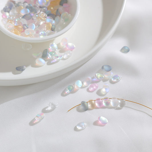Transparent Czech Glass Petal Beads 6x8mm Soft Pastel Iridescent 100pcs