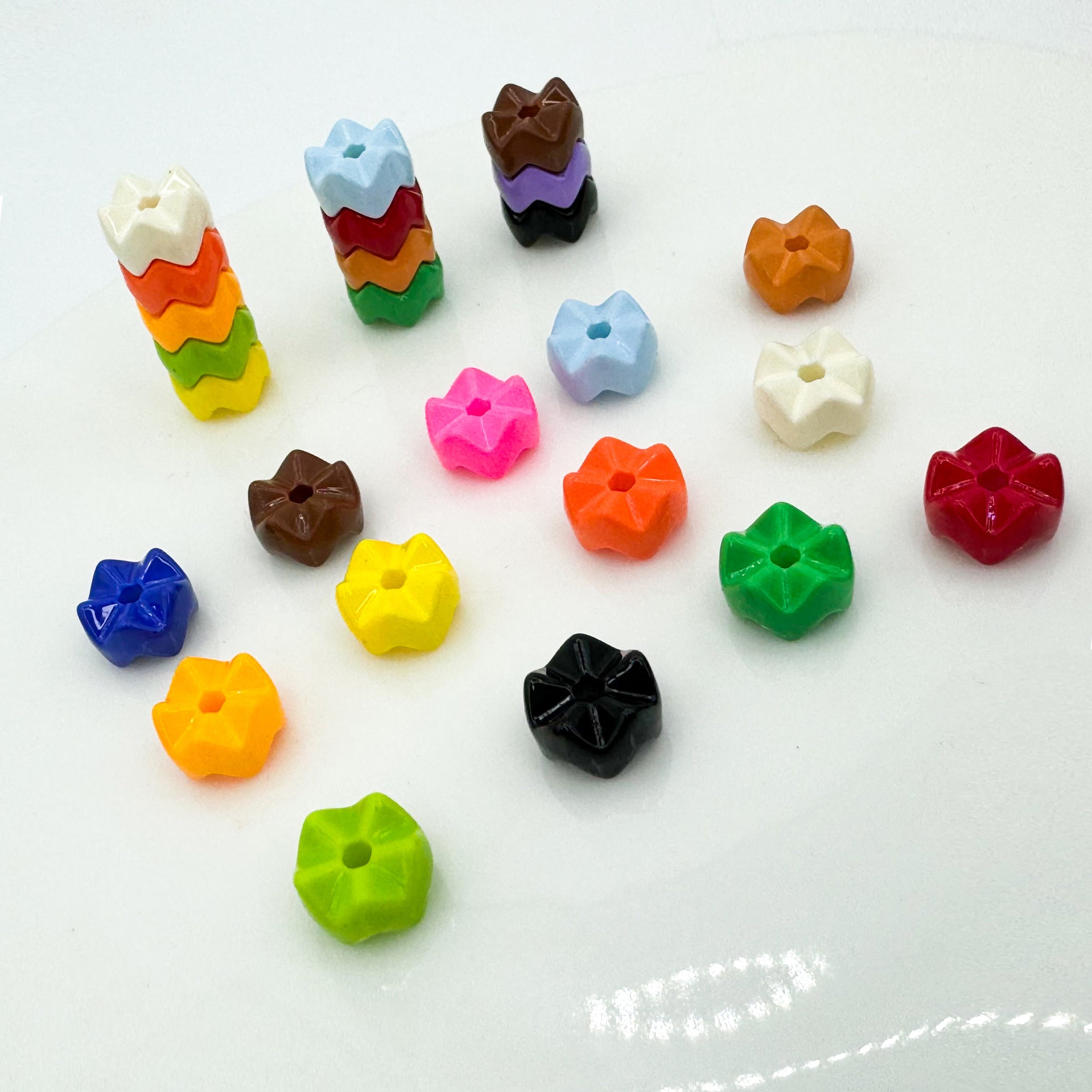 Acrylic Zigzag Spacer Beads 9mm Dopamine Colored Baking Painted 40pcs 2