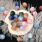 Imitation Velvet Resin Beads 8mm 10mm Irregular Pastel Jewel Colors 100pcs 4
