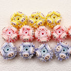 Handmade Round Clay Beads 25mm Adorable Pastel Faces 2pcs 6