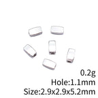 Rectangle Metal Beads 5mm Smooth Geometric Zinc Alloy 200pcs 5