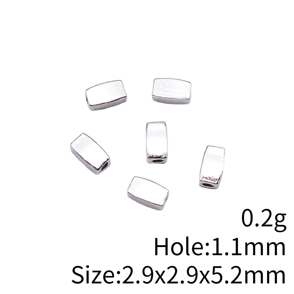 Rectangle Metal Beads 5mm Smooth Geometric Zinc Alloy 200pcs 5
