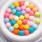 Rubberized Round Acrylic Beads 16mm Solid Color 20pcs