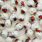 Plating Round Acrylic Beads 16mm Spider Man Printed 50pcs 5