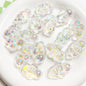 Clear Plated Cloud Acrylic Beads 22x32mm Chubby Pastel Iridescent 10pcs 11