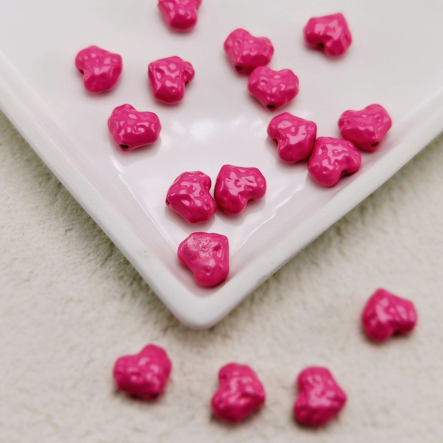 Heart Metal Beads 11mm Baking Painted Meteorite Zinc Alloy 20pcs 25