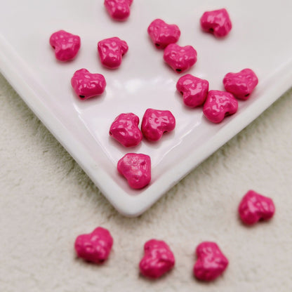 Heart Metal Beads 11mm Baking Painted Meteorite Zinc Alloy 20pcs 25