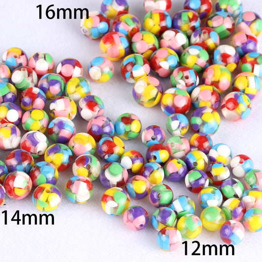 Dopamine Resin Beads 12/14/16mm Colorful Glossy 50pcs 2