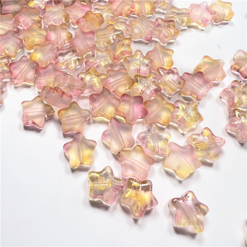 Czech Glass Beads Star 8mm Translucent Soft Color Gradient 50pcs 12
