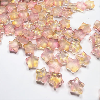 Czech Glass Beads Star 8mm Translucent Soft Color Gradient 50pcs 12