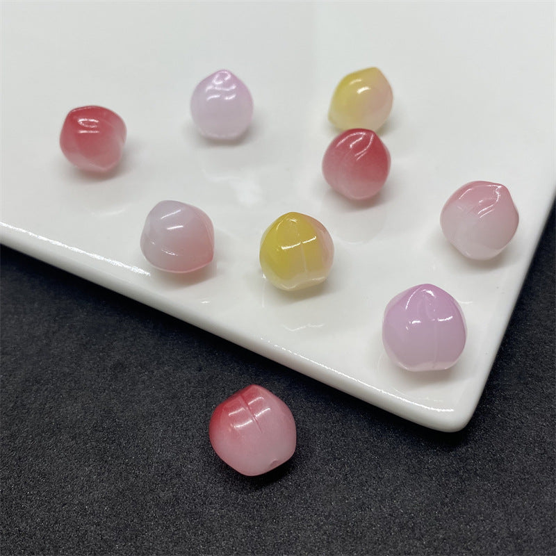Czech Glass Half Hole Beads 12mm Gradient Peach Colors 100pcs