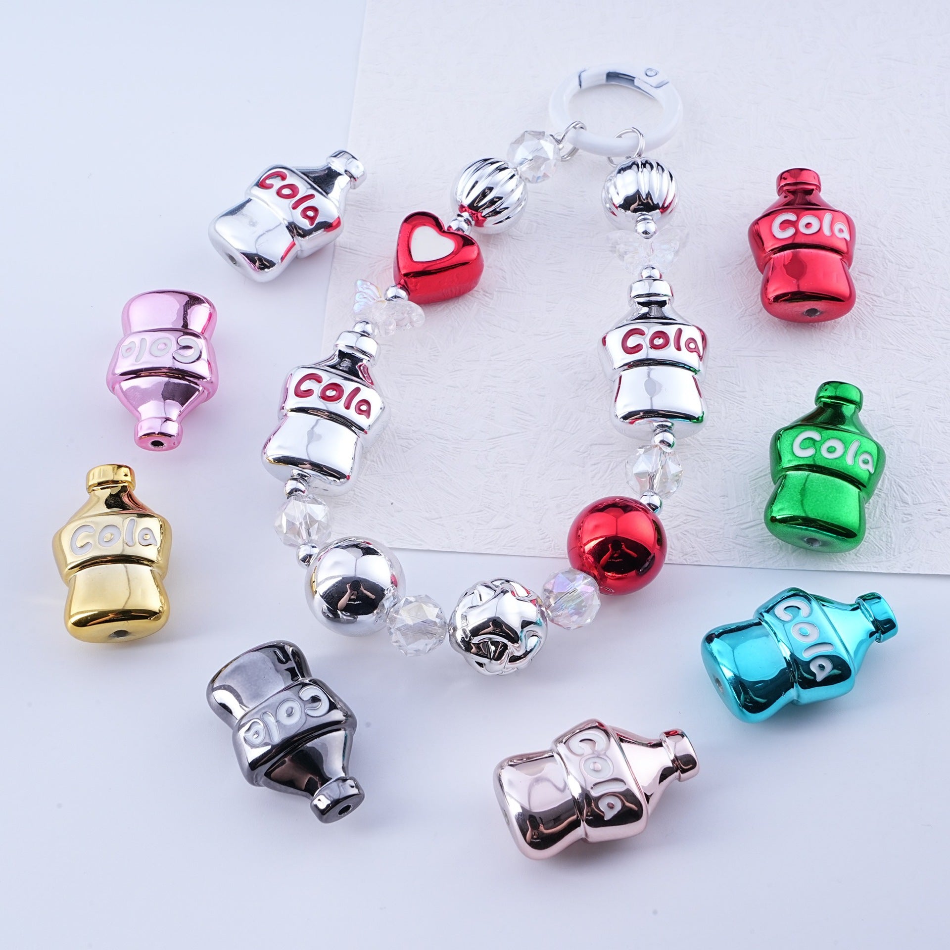 Plating Cola Bottle Acrylic Beads 19-30mm Metal Colored 20pcs 3