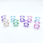 Transparent Bear Bunny Acrylic Beads 18-24mm Candy Colors 10pcs