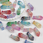 Plating Colorful Fish Bone Resin Beads 24mm 10pcs 3