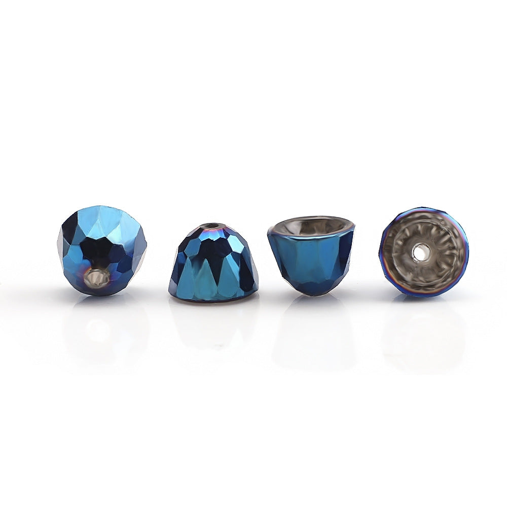 Bell Electroplated Glass Beads 8mm Sparkling Mixed Colors 50pcs 3