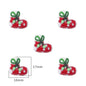 Lampwork Glass Beads Hand Painted Christmas Theme Enamel 2pcs 11