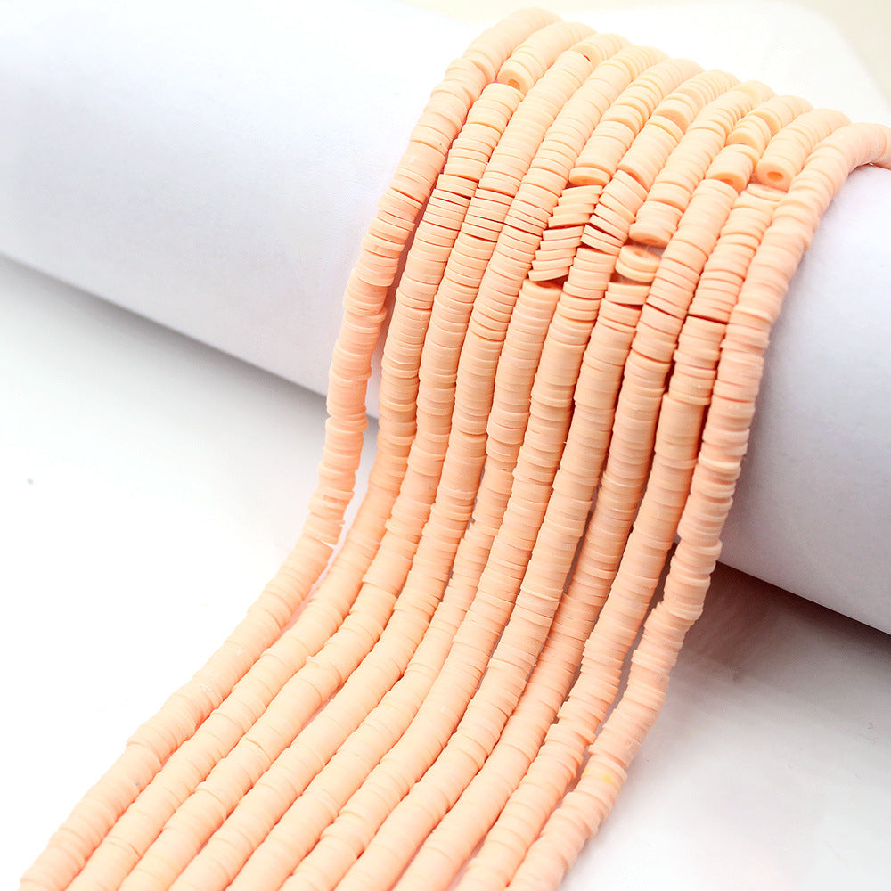 Flat Clay Beads 6mm Solid Color Polymer Spacer Beads 10strands 18