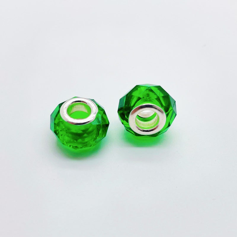 Acrylic Faceted Spacer Beads 14mm Transparent Large Hole 50pcs 13
