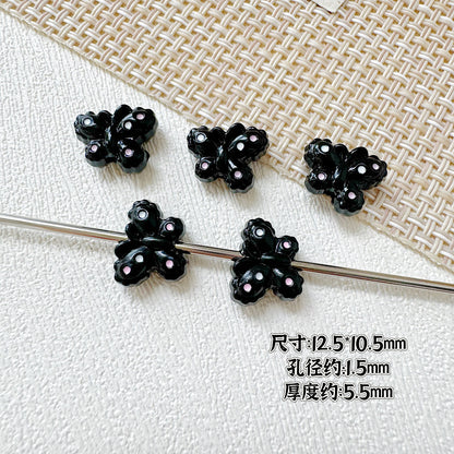 Puppy Butterfly Metal Beads 14mm 12mm Glossy Baked Finish 10pcs 23