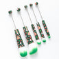 Beadable Makeup Brushes Halloween Christmas Themed Colorful Handles 5pcs 15