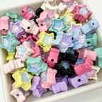 Star Metal Beads 13mm Baking Painted Zircon Embedded 10pcs 4