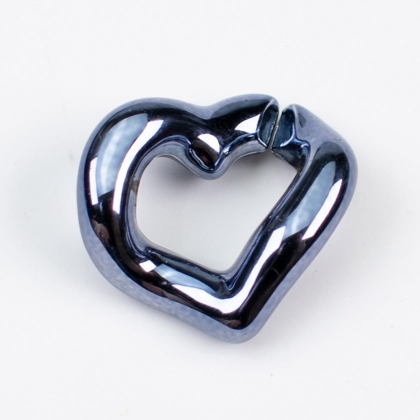 Metallic Heart ABS Plastic Open Chain Links Keychain Hardware 100pcs 8