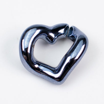 Metallic Heart ABS Plastic Open Chain Links Keychain Hardware 100pcs 8