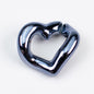Metallic Heart ABS Plastic Open Chain Links Keychain Hardware 100pcs 8