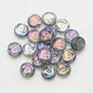 Rose Plated Glass Beads 10mm Glossy Spiral Floral Design 30pcs 14