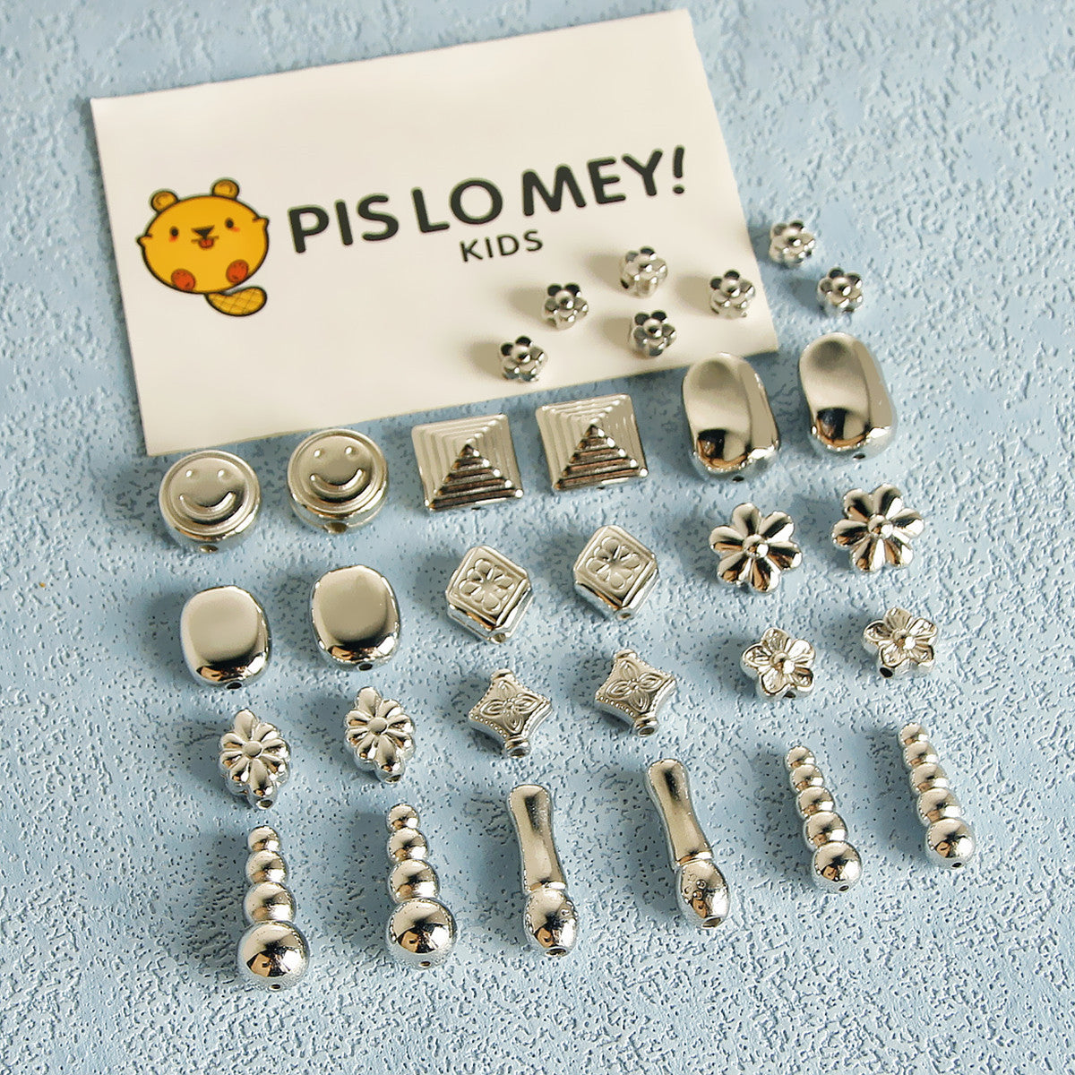 Plating Irregular Shaped Acrylic Beads Metal Colored Silver 100pcs 4