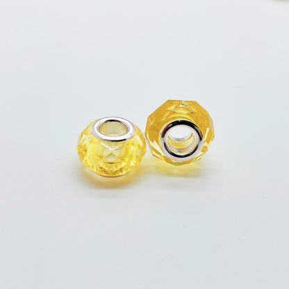 Acrylic Faceted Spacer Beads 14mm Transparent Large Hole 50pcs 16