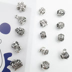 Christmas Series Large Hole Metal Beads Silver Tone Zinc Alloy 1pc 3
