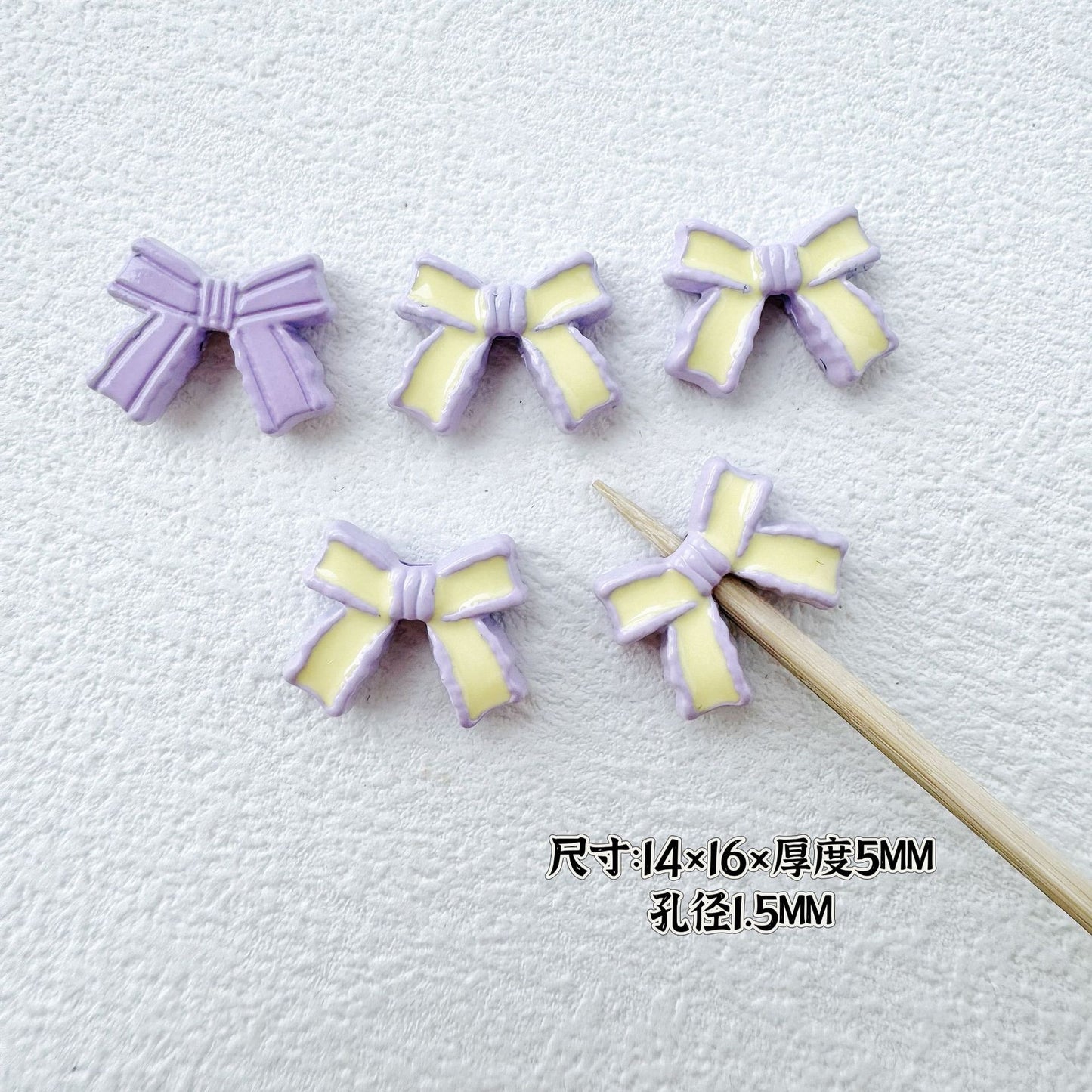 Bow Metal Beads 14mm 16mm Baking Painted Two-Color Alloy 10pcs 11