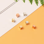 CCB Square Acrylic Beads 4mm Polished Metallic Finish 200pcs 3