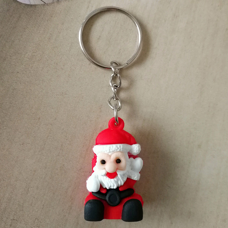 Silicone Christmas Snowman Keychain Colorful Holiday Charm 4